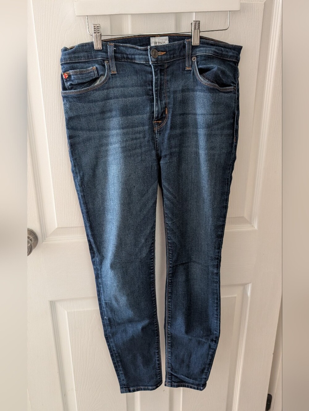 Hudson Jeans Mid-Rise Dark Blue Skinny Jeans